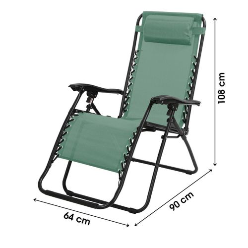 Fauteuil Relax D'extérieur Coloris Vert 90x108x64 Cm