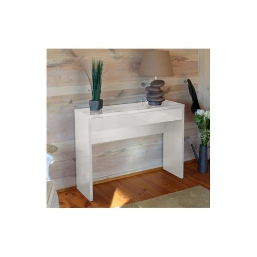 Console D'entrée Arena Avec Tiroir Coloris Blanc Brillant – Dimensions 109 X 81 X 34 Cm