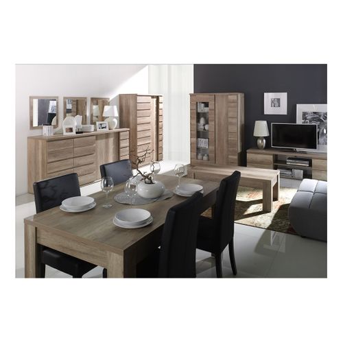 Meuble TV Miro - 2 Niches - Coloris Chêne - 165 X 52 X 55 Cm