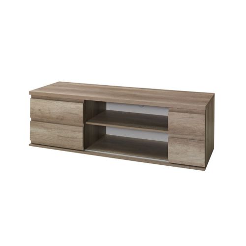 Meuble TV Miro - 2 Niches - Coloris Chêne - 165 X 52 X 55 Cm