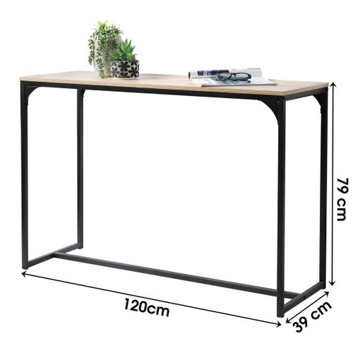Console D'entrée Style Industriel Collection Ranong – Structure En Métal Noir Et Plateau Coloris Ch
