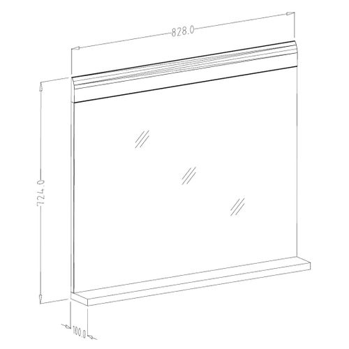 Miroir Design Ohio – 83x72 Cm – Chêne Clair Avec Étagère Intégrée