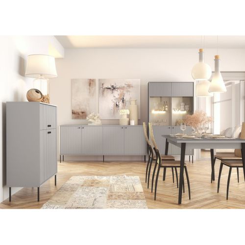 Buffet Isis 4 Portes – Coloris Gris – Style Moderne – 207 Cm