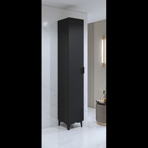 Colonne De Salle De Bain Collection Chic Noir – Rangement Moderne Et Élégant