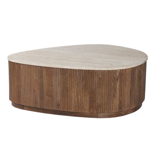 Table Basse En Bois Massif Collection Delhi 100cm - Style Ethnique Et Design