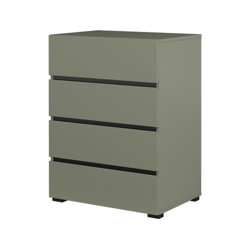 Petit Buffet Havana – 4 Tiroirs – Vert Sauge – Design Moderne Et Compact