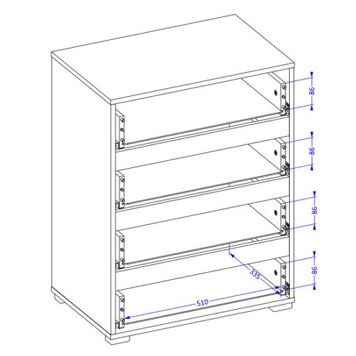 Petit Buffet Havana – 4 Tiroirs – Vert Sauge – Design Moderne Et Compact