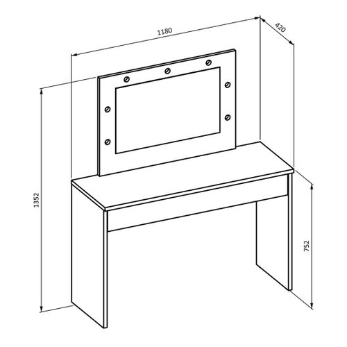 Coiffeuse Diva Blanche – Avec Miroir, Tiroir Et Éclairage LED – Élégance Et Fonctionnalité