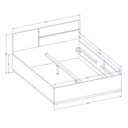 Lit Havana 160x200 Cm Blanc Et Noir – Design Moderne Et Structure Robuste