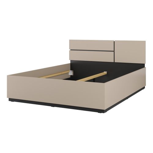 Lit Havana 160x200 Cm Beige Et Noir – Élégance Contemporaine Et Structure Sans Sommier