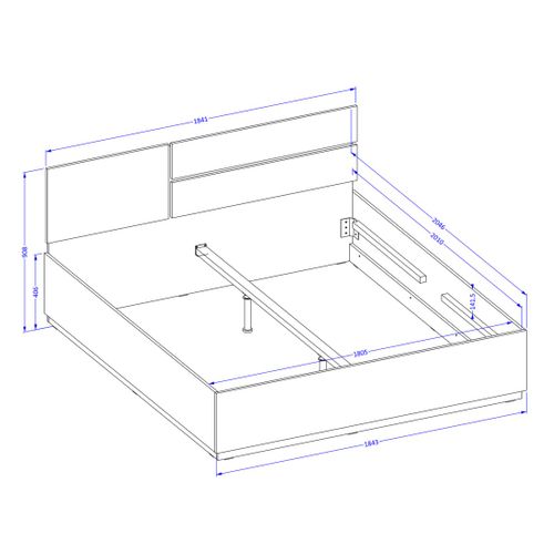 Lit Coffre Havana 180x200 Cm - Blanc Et Noir  – Lit Moderne Avec Rangement Intégré