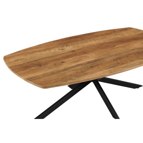 Table Basse Tunis – Coloris Bois De Manguier – Table Basse Rectangulaire 130x70 Cm – Mdf et Métal –