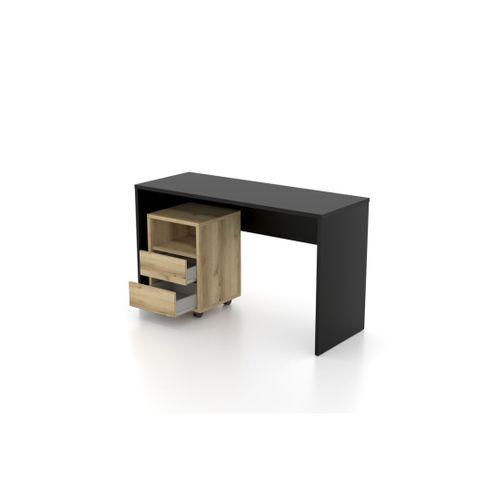 Bureau Noir Melto 130 Cm – Élégant, Moderne Et Parfait Pour Télétravail Ou Chambre Ado