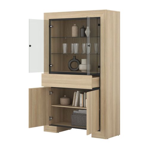 Vitrine Large Collection Copa – 4 Portes Et 1 Tiroir – Chêne Élégant – Sans Éclairage LED