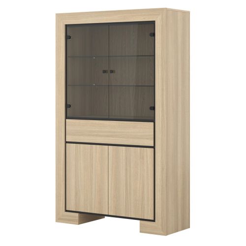 Vitrine Large Collection Copa – 4 Portes Et 1 Tiroir – Chêne Élégant – Sans Éclairage LED
