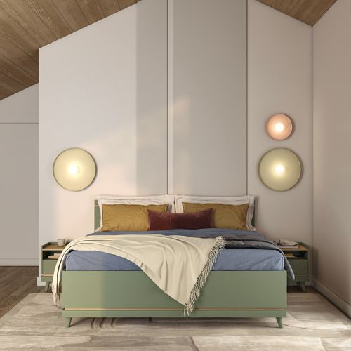 Lit Noki – 180x200 Cm Vert Et Bois – Style Scandinave