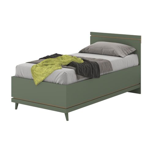 Lit Enfant Noki – 100x200 Cm Vert Et Bois – Style Scandinave