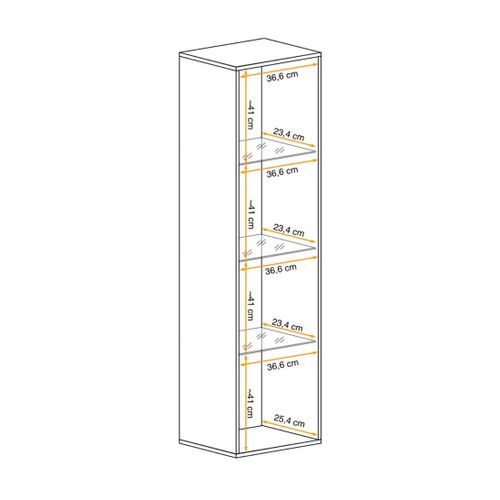 Vitrine Fly 1 Porte Vitrée - Coloris Chêne Clair - LED