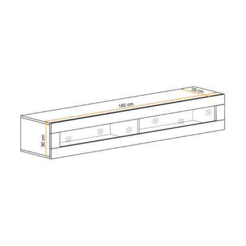 Vitrine Horizontale Fly Cachemire – 1 Porte Vitrée Avec LED