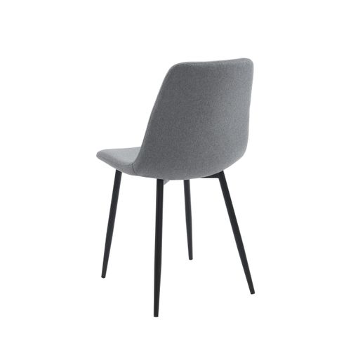 Jade - Lot De 4 Chaises En Tissu Pieds Métal Noir - Gris