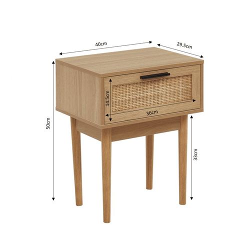 Zircon - Table De Chevet Cannage Rotin 1 Tiroir