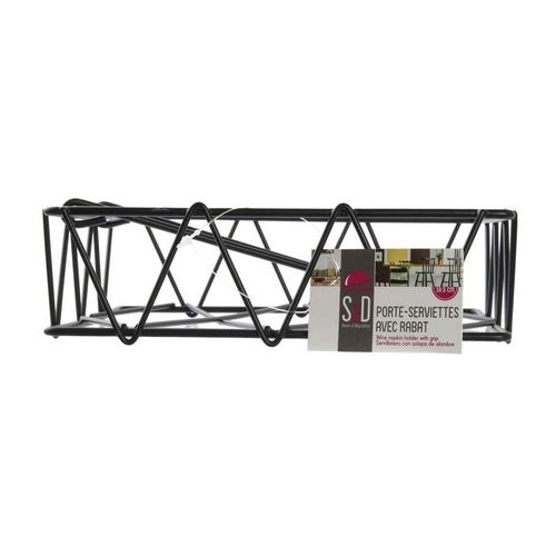 Porte Serviettes Filaire Avec Rabat En Métal Noir