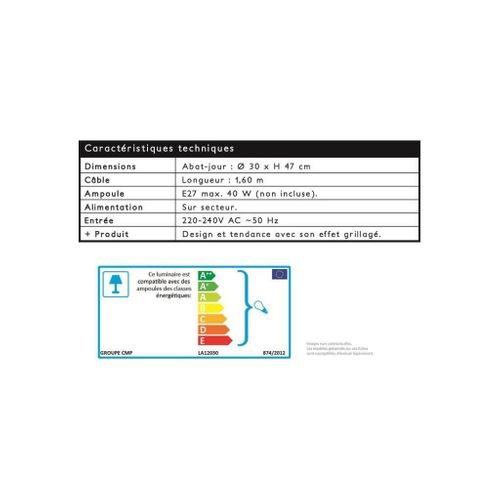 Suspension En Métal Cloche Filaire