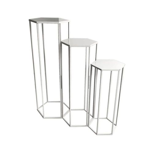 Sellettes Assorties En Métal (lot De 3) Blanc