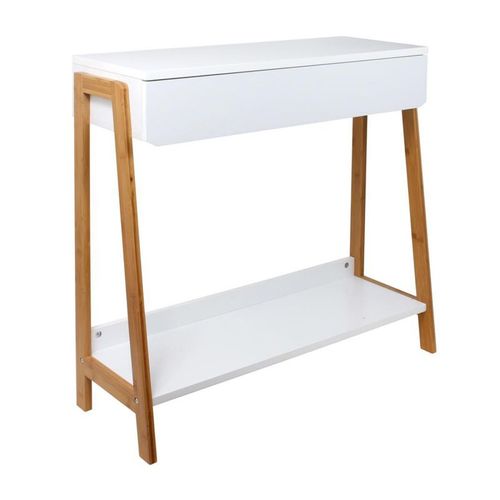 Console 1 Tiroir "malaga" 83cm Blanc et Naturel