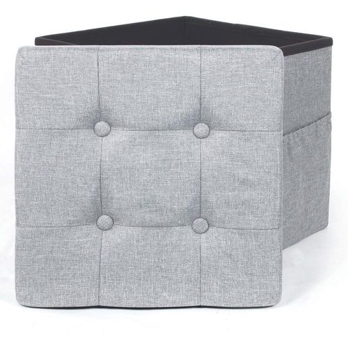 Pouf et Coffre De Rangement "pliable" 38cm Gris