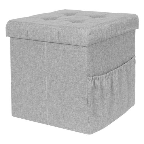Pouf et Coffre De Rangement "pliable" 38cm Gris