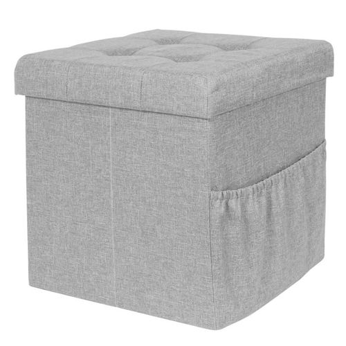 Pouf et Coffre De Rangement "pliable" 38cm Gris