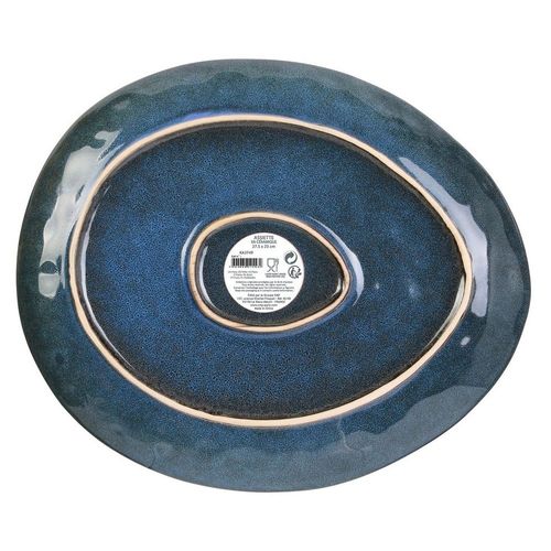 Assiette En Grès Bleu Au Grès Du Temps 27 Cm