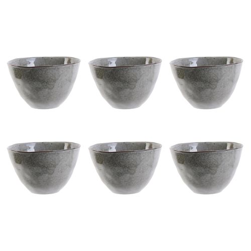 Lot De 6 Bols "au Grès Du Temps" 15cm Gris