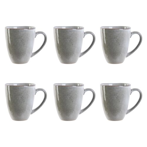 Lot De 6 Mugs "au Grès Du Temps" 12cm Gris