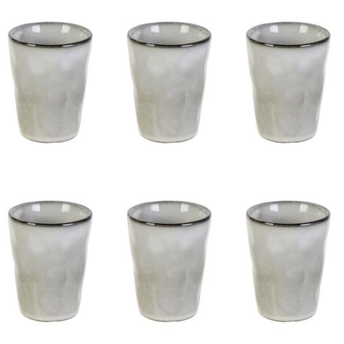 Lot De 6 Tasses "au Grès Du Temps" 7cm Gris