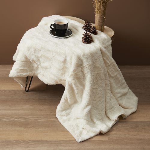 Plaid Imitation Fourrure + Anse De Transport 120 X 150 Cm