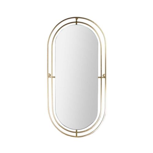 Miroir Art Déco En Métal Doré 90 Cm