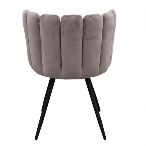 Chaise Design Effet Velours Ariel - Gris