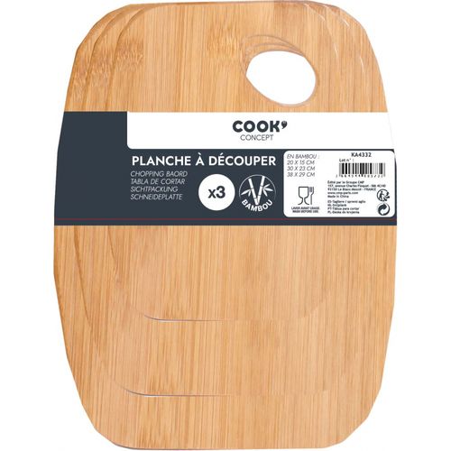 Set De 3 Planches à Découper En Bambou
