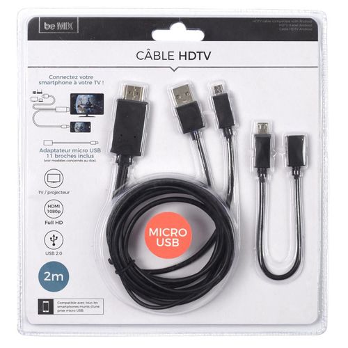 Câble Hdtv USB "android" 2m Noir