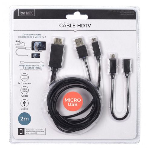 Câble Hdtv USB "android" 2m Noir