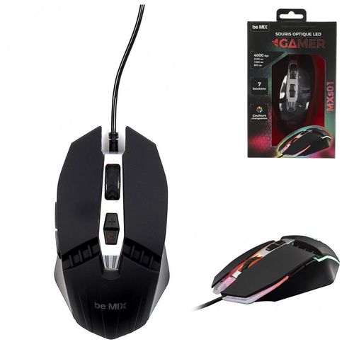 Souris Optique LED "gamer" 12cm Noir