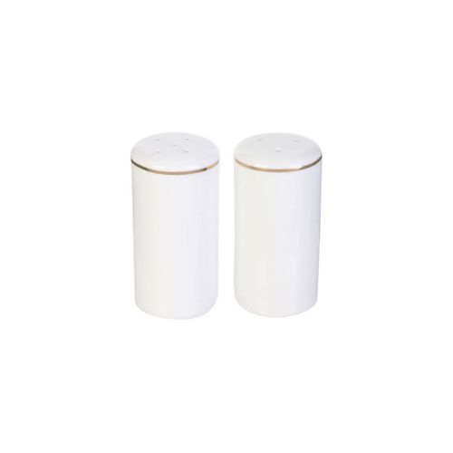 Salière Et Poivrière En Porcelaine Liseré Doré