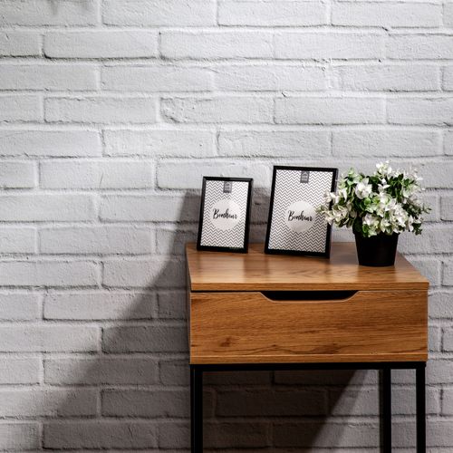 Console Design Effet Bois Abbott - L. 45 X H. 77 Cm - Couleur Bois