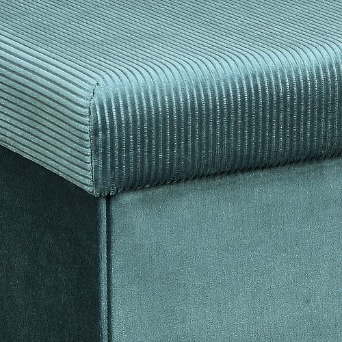 Pouf Coffre Pliable En Velours Design Giulia - L. 38 X H. 38 Cm - Bleu