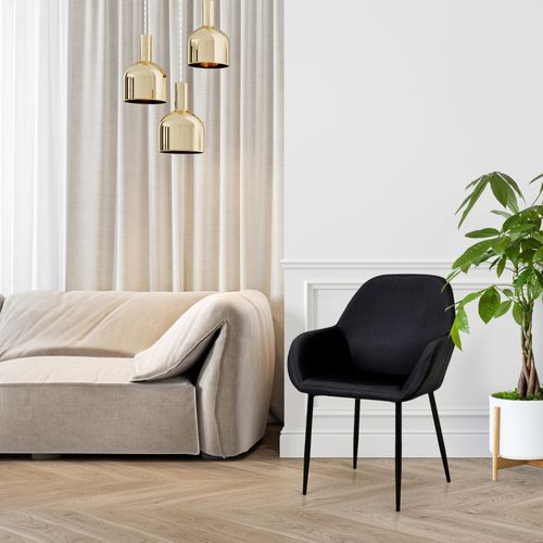 Fauteuil Velours Côtelé Giulia Noir