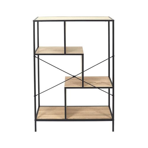 Etagère Edison - H. 113 Cm - Noir Et Bois