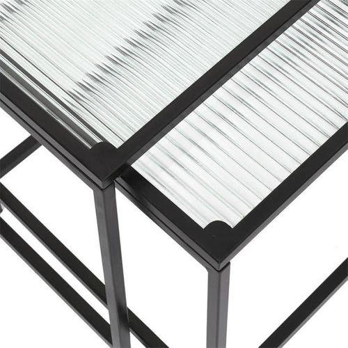 Tables Gigognes Plateau En Verre Texturé Rosa (lot De 2)