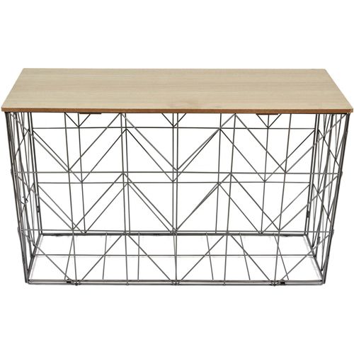 Table D'appoint Pliable Filaire Plateau En Bois Gris